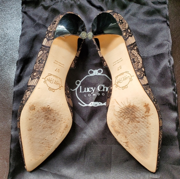 LUCY CHOI Knightsbridge lace half-d'Orsay pump - Picture 8 of 9